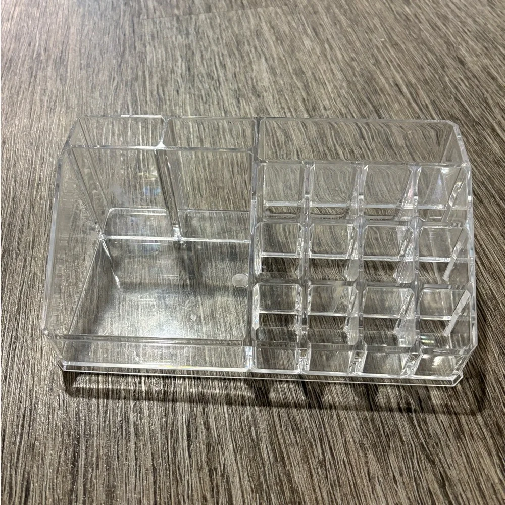 Clear Acrylic Makeup and Desk Organizer - Transparent Multi-Compartment Storage